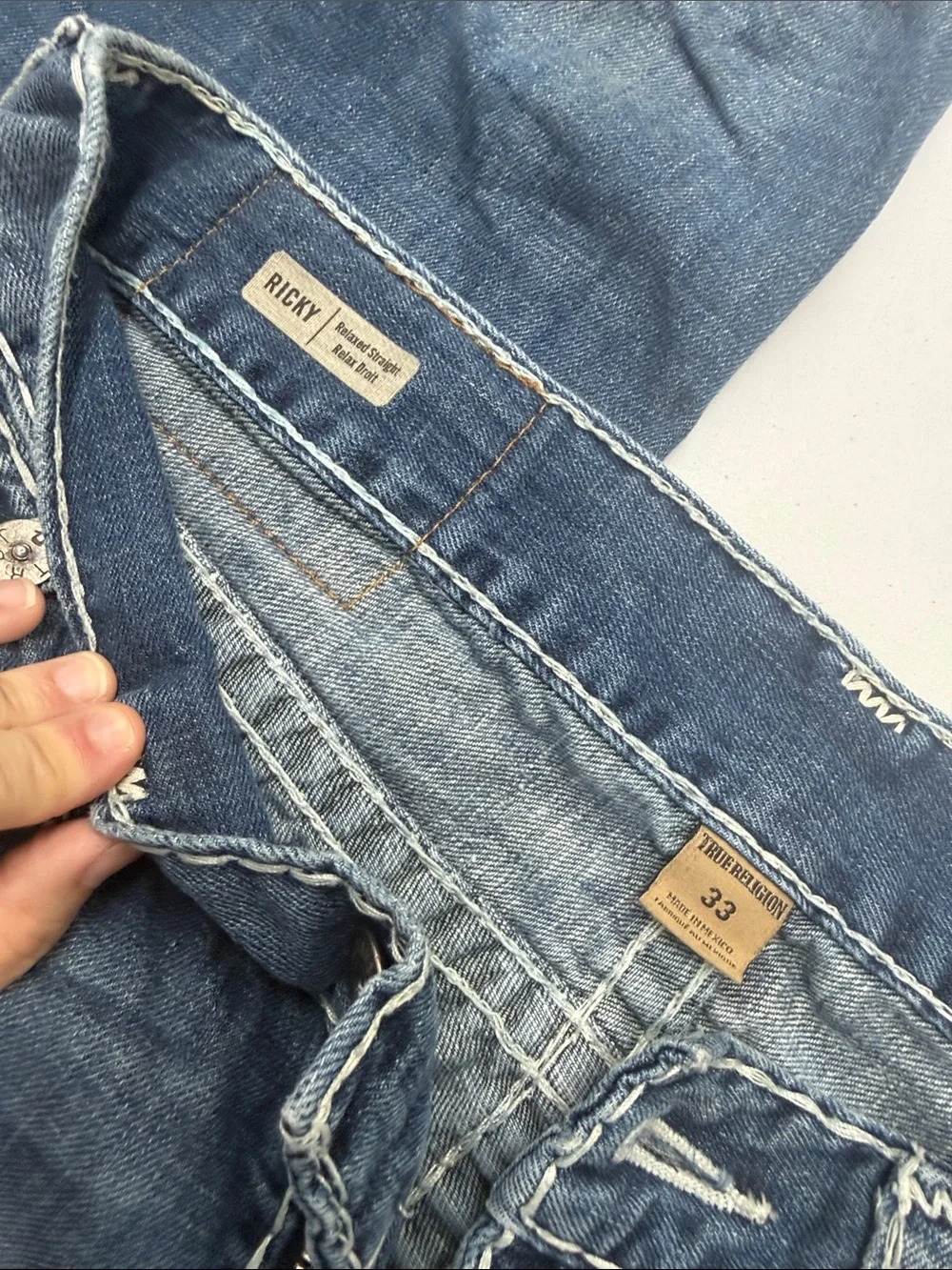 True Religion Men's Medium Blue Denim Jeans